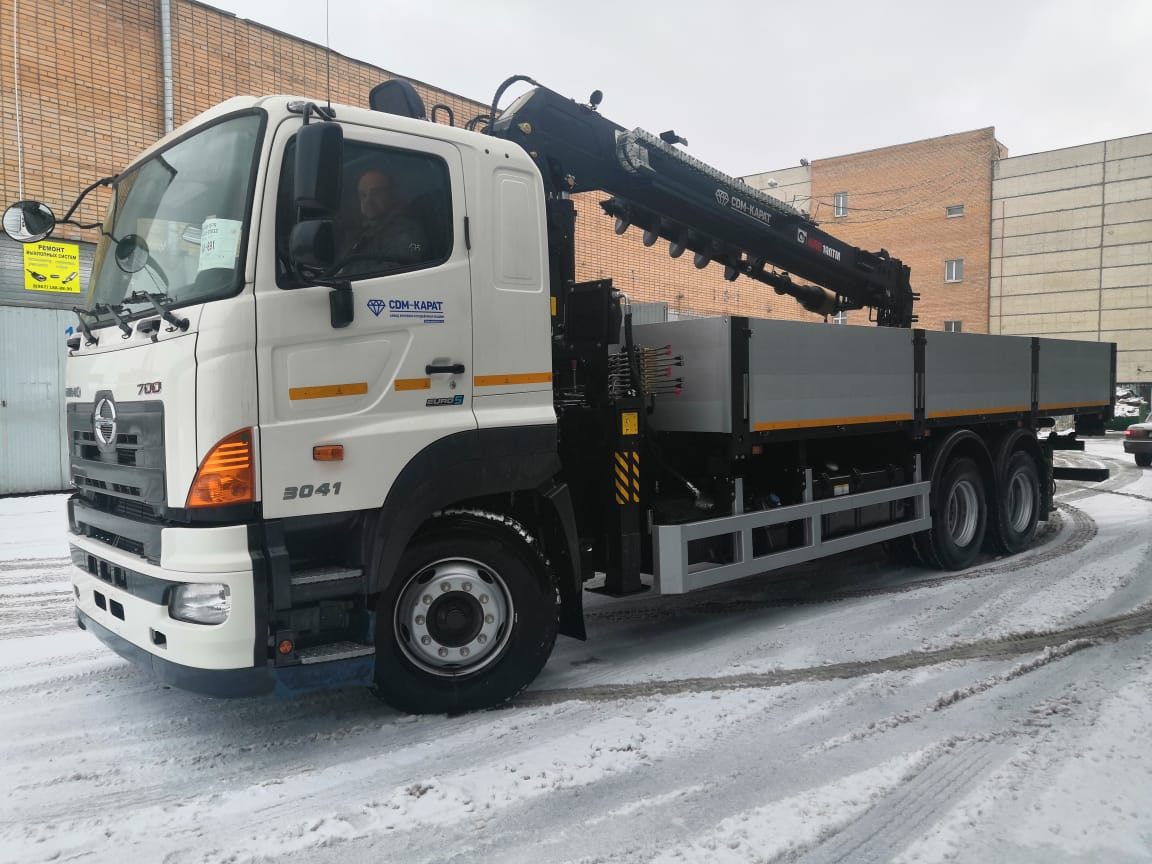 Картинка авто СДМ-КАРАТ БКМ HINO-700 EXTRA LONG с КМУ HIAB-190TM с буром